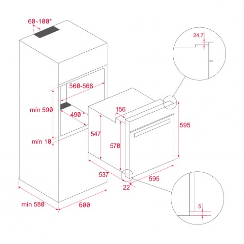 HCB 6535 BK montaza